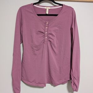 Large Matilda Jane Women's Henley Mauve Top